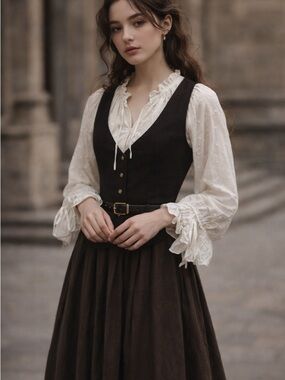 Dark Academia Cream Swiss Dot Boho Peasant Blouse Bell Sleeve Cottagecore